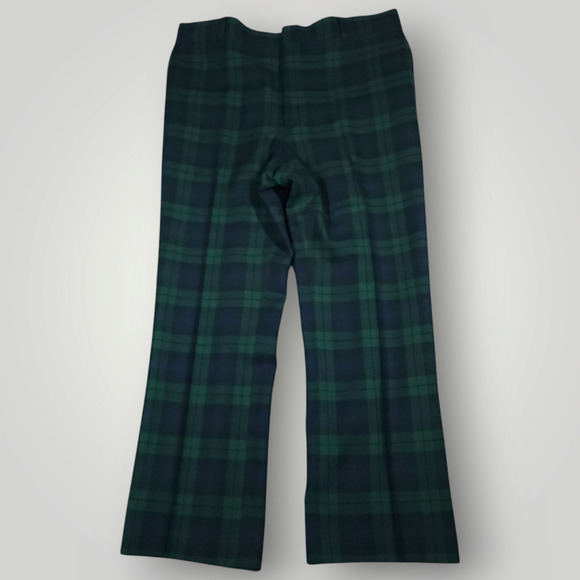 Thomson Pants 36x26 Mens Vtg 80s Slim Fit Wool Preppy Black Watch Tartan Plaid - Picture 1 of 12